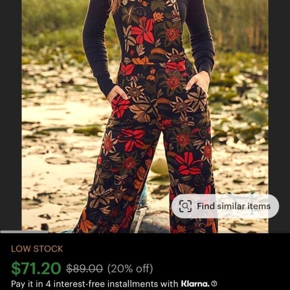 Floral Canvas Overalls - Picture 4 of 4